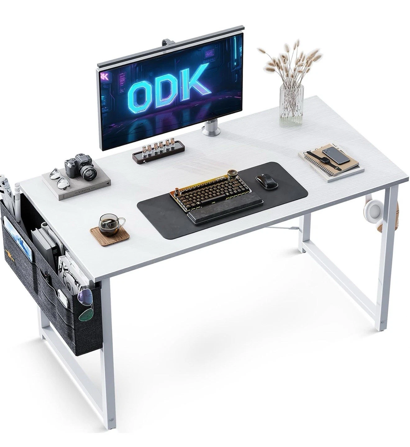 ODK 40inch Computer Desk with Storage Bag&Metal Le